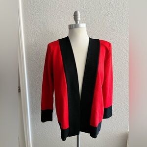 Vintage Givenchy knitwear Red and Black blazer Open Jacket women’s size M/ L